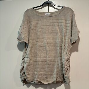 5/25 Women’s Plus Size Short Sleeve Sweater in Tan